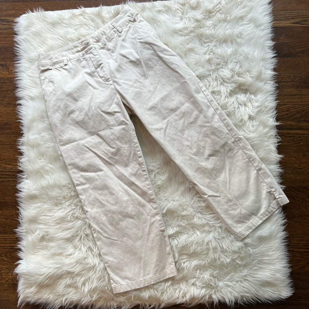 J Jill Womens Capri Pants White Mid Rise Flat Front Slash Pockets Petites 6P